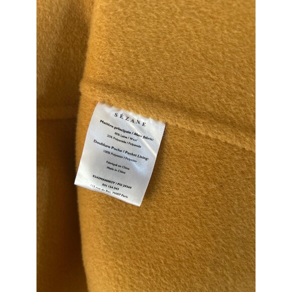 Sezane Dudley Cape Women’s Hooded OS NWT Mustard Wool - Picture 9 of 12